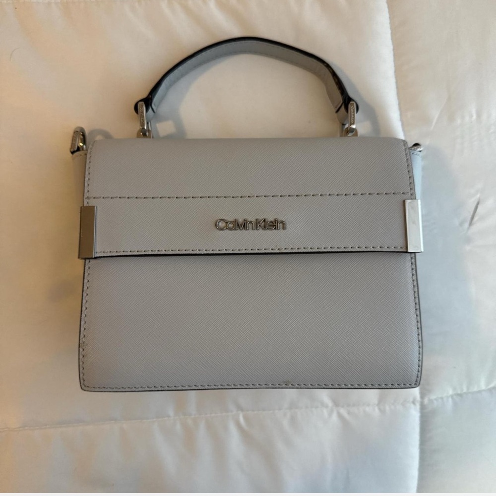 Calvin Klein Silver Satchel Bag
